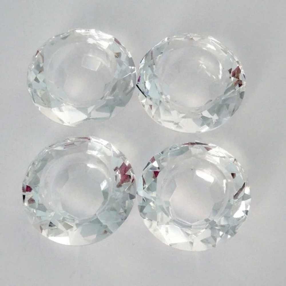 Set of 4 Kate‎ Aspen Diamond Shaped Clear Glass Votive Candle Holders